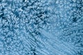 Shiny winter window ice decoration Royalty Free Stock Photo