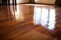 shiny wooden floor after polishing, clean and bright