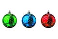 shiny xmas or christmas balls collection isolated