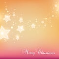 Shiny Xmas stars for Merry Christmas celebration on color background with light dots, stars.