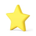 Shiny yellow five pointed star diagonal placed award badge isometric achievement 3d icon vector