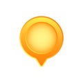Bright yellow map pin icon with gradient design and smooth circular shape for location marking