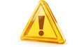 Shiny yellow warning triangle with exclamation mark Royalty Free Stock Photo