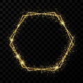 Gold double hexagon frame