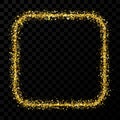 Gold glitter frame with shiny sparkles Royalty Free Stock Photo