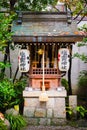 Shiogama shrine close to Hinode Inari Shinto shrine at Nishiki Tenmangu Shrine area, Kyoto, Japan