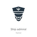Ship admiral icon vector. Trendy flat ship admiral icon from nautical collection isolated on white background. Vector illustration Royalty Free Stock Photo