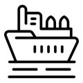 Ship air attack icon outline vector. Alert raid