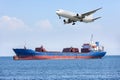 Ship and air transport. Mode of transport is a term used to distinguish between different ways