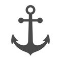 Ship anchor or boat anchor flat icon