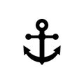 Ship anchor icon in black. Boat. Vector on isolated white background. EPS 10