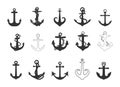 Ship Anchor Silhouette, Anchors Icons Set, Ship Anchor Vector, Anchor Silhouette Royalty Free Stock Photo