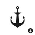 Ship anchor simple black one piece silhouette.