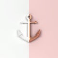 Ship anchor symbol divided in two colors Royalty Free Stock Photo