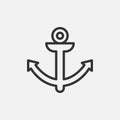 Ship anchor vector icon set. Isolated marine icon vector design Royalty Free Stock Photo
