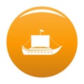 Ship ancient icon vector orange