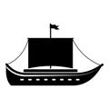 Ship ancient icon, simple black style
