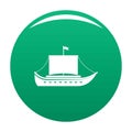 Ship ancient icon vector green