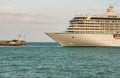 Ship arrival in Yalta port on a Black Sea Royalty Free Stock Photo