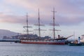 Ship in the bay harbor in San Francisco, California, USA