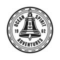 Ship bell vector round nautical vintage badge