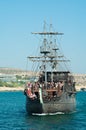 Ship the Black Pearl in Agia-Napa, Cyprus Royalty Free Stock Photo