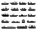 Ship and boat icon set.