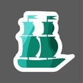 Ship, boat icon. Vector sail ship. Colored sticker icon .Layers