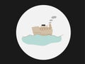 Ship boat in the sea icon vector illustration design