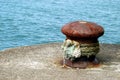 Ship bollard in a habour