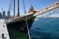 Ship in Boston harbor, USA