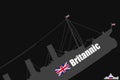 Ship with British flag after an accident