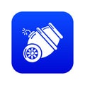 Ship cannon icon blue vector Royalty Free Stock Photo