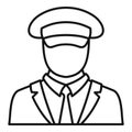 Ship captain icon, outline style