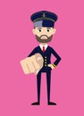 Ship Captain Pilot - Laughing and Pointing Royalty Free Stock Photo