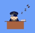 Ship Captain Pilot - Sleeping on Office Desk