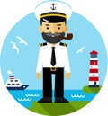 Ship captain in uniform Royalty Free Stock Photo