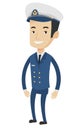 Ship captain in uniform vector illustration. Royalty Free Stock Photo