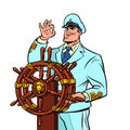 Ship captain in a white uniform Royalty Free Stock Photo