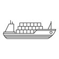 Ship with cargo icon, outline style