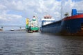 Ship with cargo on the Kiel Canal, Germany