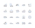 Ship and cargo line icons collection. Vessel, Transport, Freight, Cargo, Shipping, Carrier, Ocean vector and linear