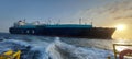 Ship cargo tanker LNG Balboa Anchorage