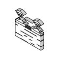 ship collision avoidance systems isometric icon vector illustration