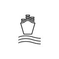 ship with containers front view outline icon. Element of logistic icon for mobile concept and web apps. Thin line ship with Royalty Free Stock Photo