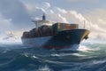 Ship with containers. Generate Ai