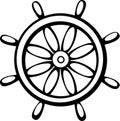 Ship control wheel vector illustration Royalty Free Stock Photo