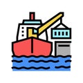 ship crane color icon vector illustration