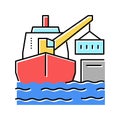 ship crane color icon vector illustration