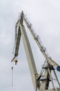 Ship with crane working collecting metal debris from the basque country industry